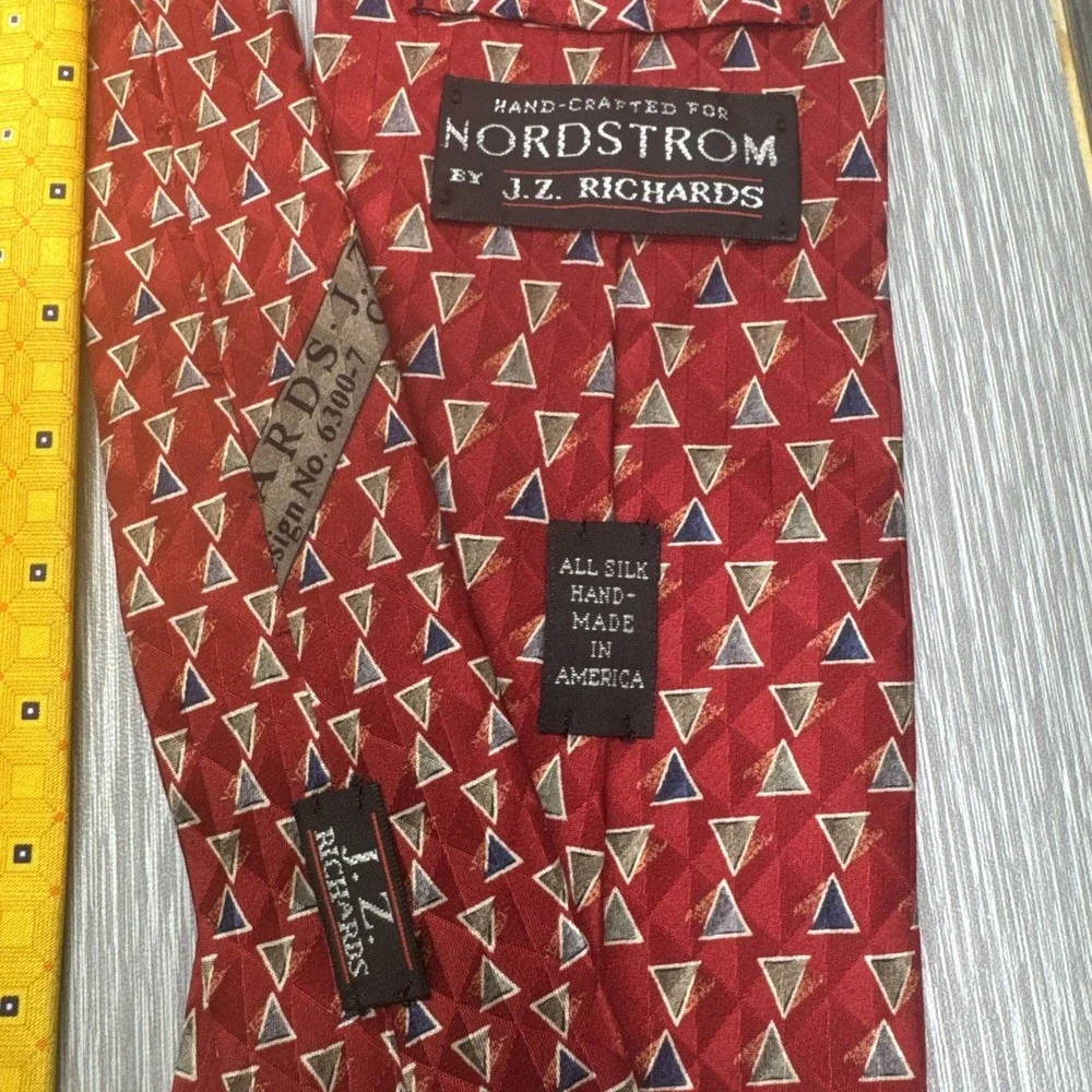 Lot of 3 Men's Silk Ties Nordstrom JZ Richards Novelty Penguin Geometric Pattern